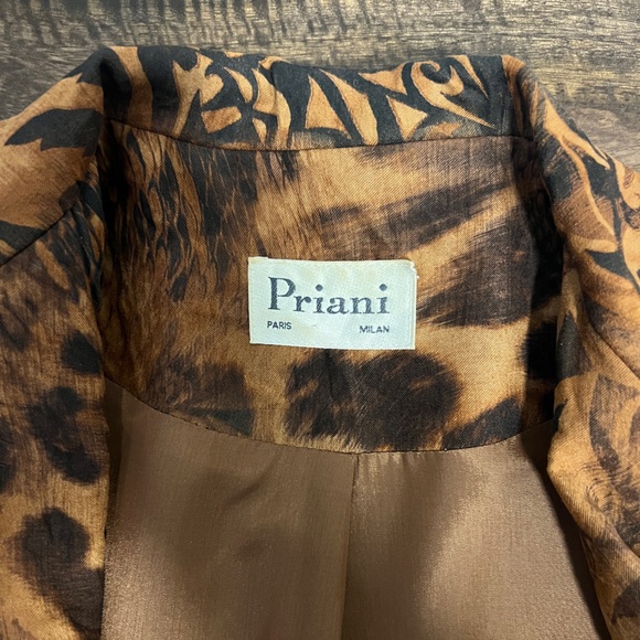 VINTAGE 80s/90s PRIANI PARIS ABSTRACT PRINT BLAZER JACKET SZ US 4 - Picture 4 of 12